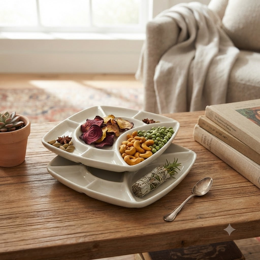 Danny Home Fondue Plate 2 Pieces Set 23.8cm White at Zubaidas Homestore 