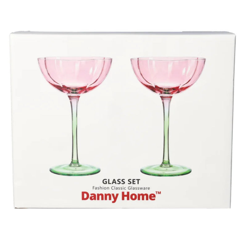 Danny Home Gin Saucer Two Toned Cocktail Glass 2 Pieces Set at Zubaidas Homestore 