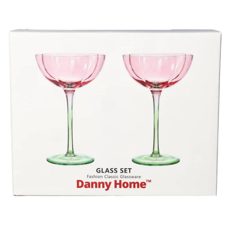 Danny Home Gin Saucer Two Toned Cocktail Glass 2 Pieces Set at Zubaidas Homestore 