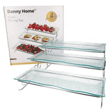 Danny Home Glass 3 Layer Serving Tray with Stand 36cm at Zubaidas Homestore 