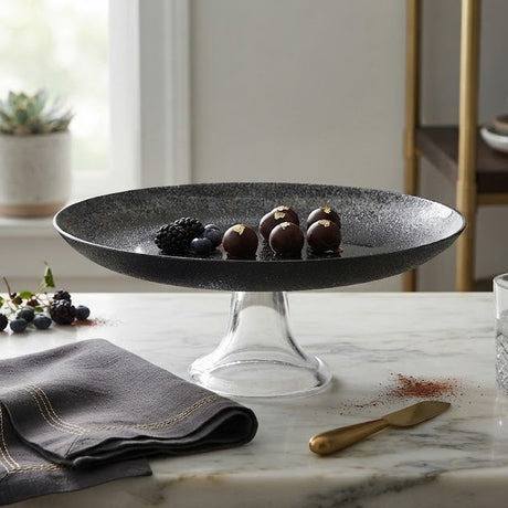 Danny Home Glass Cake Stand 28cm Black at Zubaidas Homestore Pakistan