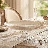 Danny Home Glass Cake Stand 28cm Shiny Beige at Zubaidas Homestore 