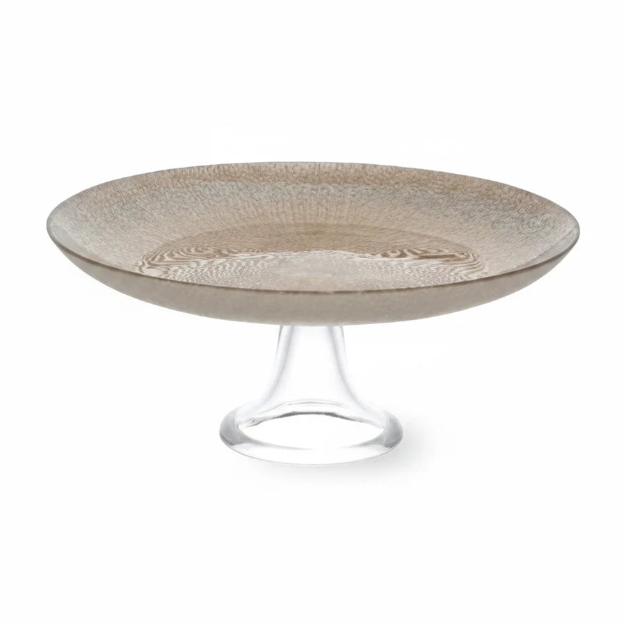 Danny Home Glass Cake Stand 28cm Shiny Beige at Zubaidas Homestore Pakistan
