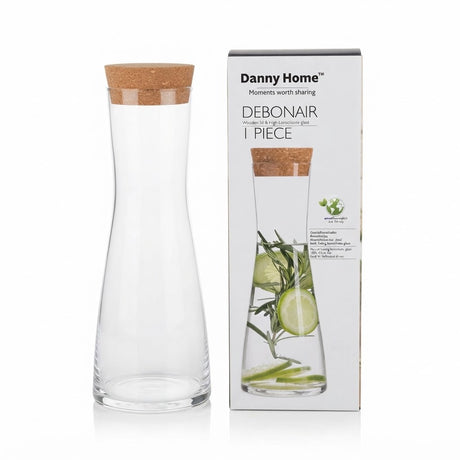 Danny Home Glass Carafe with Cork Lid 870ml at Zubaidas Homestore 