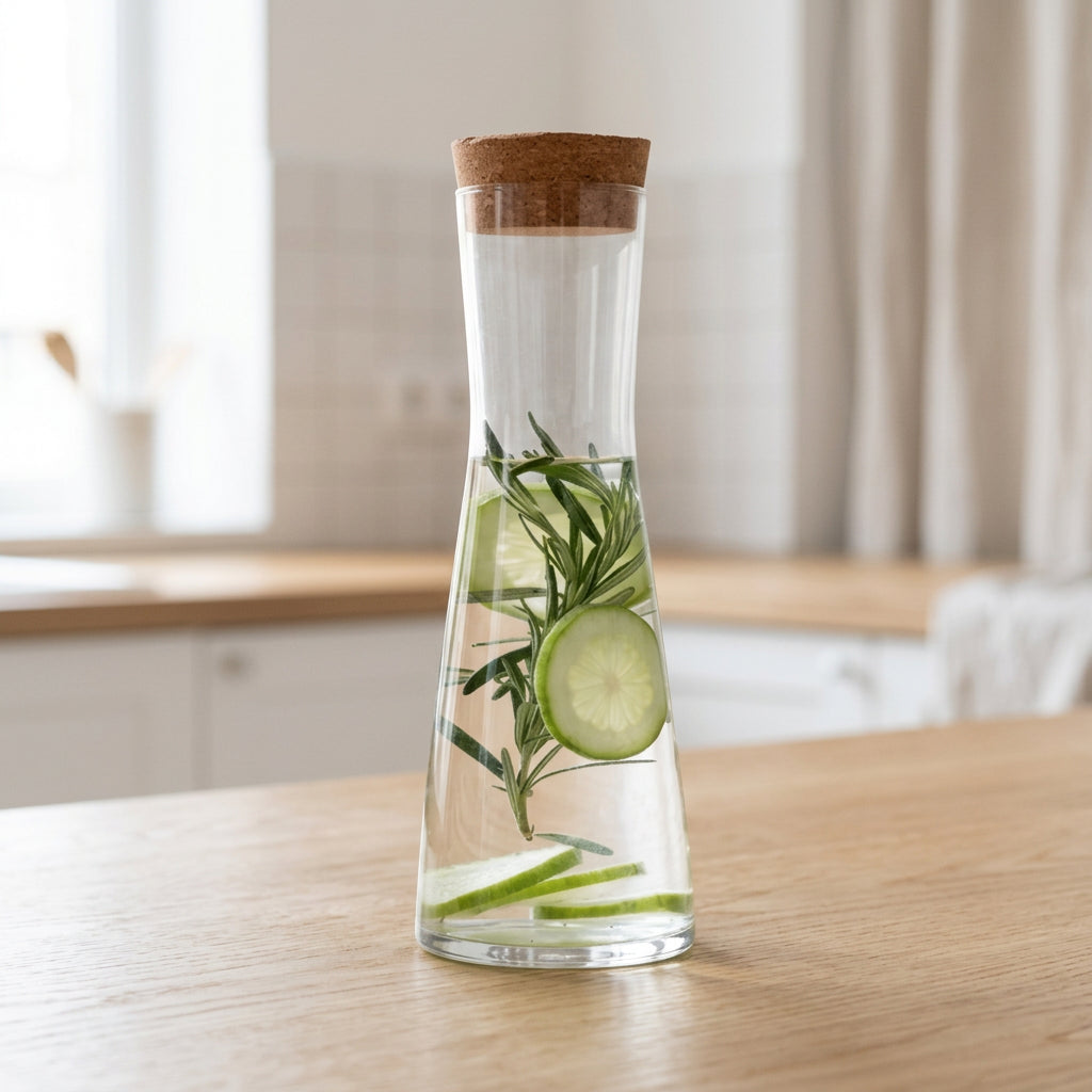 Danny Home Glass Carafe with Cork Lid 870ml at Zubaidas Homestore