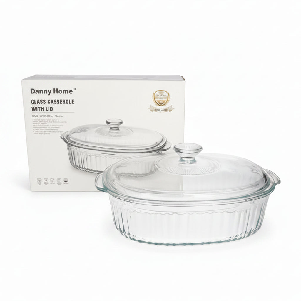 Danny Home Glass Casserole With Lid 2.8 Liter at Zubaidas Homestore