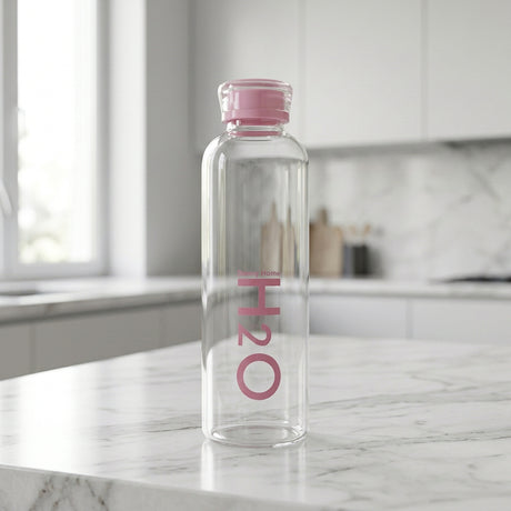 Danny Home Glass Drink Water Bottle 750ml Pink at Zubaidas Homestore