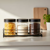 Danny Home Glass Jar Set With Metal Rack 720ml at Zubaidas Homestore 