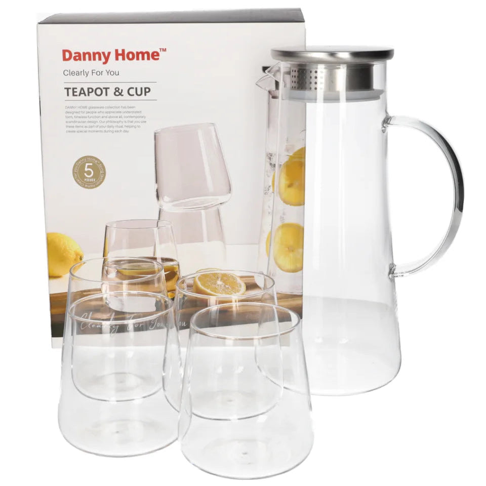 Danny Home Glass Juice Jar and Glass 5 Pieces Set at Zubaidas Homestore 