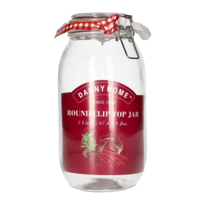 Danny Home Glass Mason Clip Lid Jar 2 Liter at Zubaidas Homestore 
