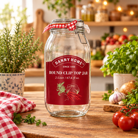 Danny Home Glass Mason Clip Lid Jar 2 Liter at Zubaidas Homestore 
