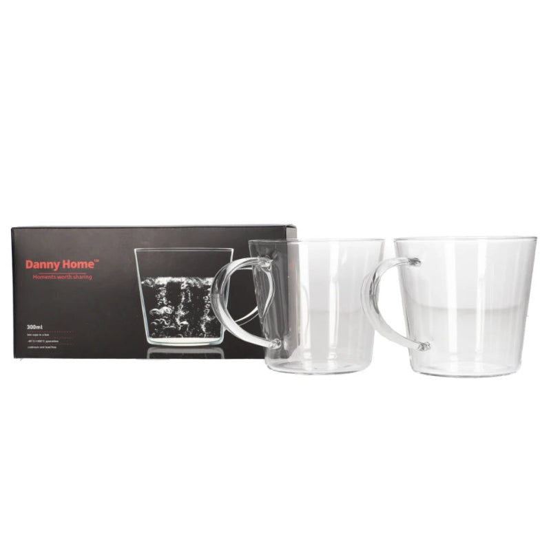 Danny Home Glass Mug 2 Pieces Set 300ml at Zubaidas Homestore 