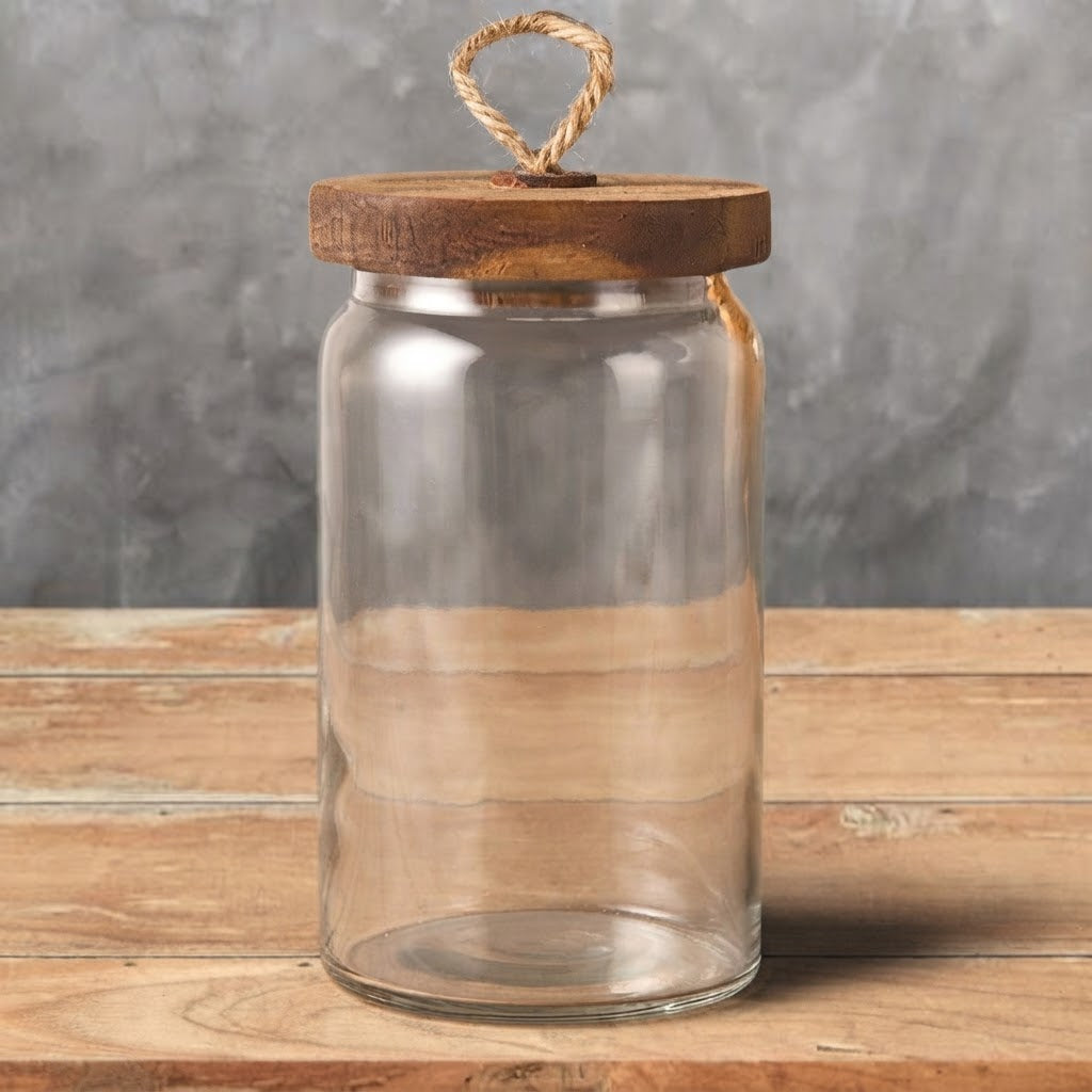 Danny Home Glass Nuts Jar With Wood Lid 750ml at Zubaidas Homestore