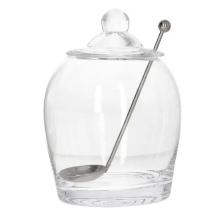 Danny Home Glass Olive Jar with Stainless Steel Spoon 29cm at Zubaidas Homestore Pakistan