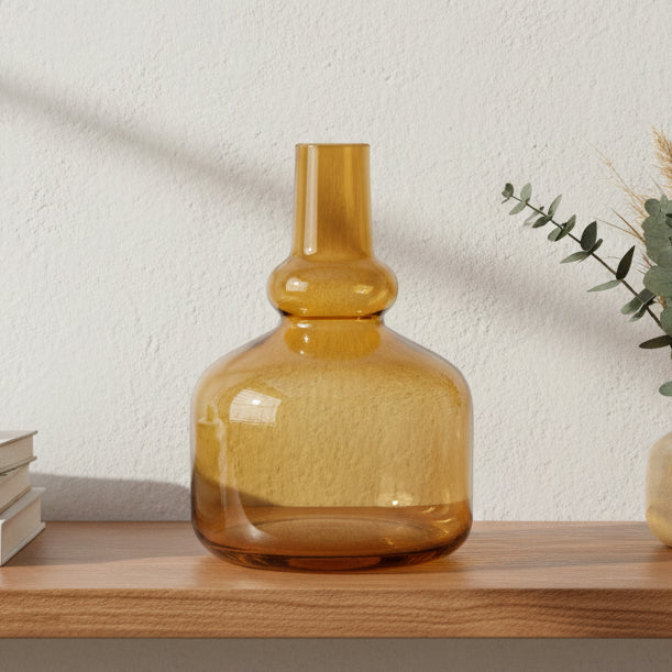 Danny Home Glass Plant Vase 15cm Golden at Zubaidas Homestore