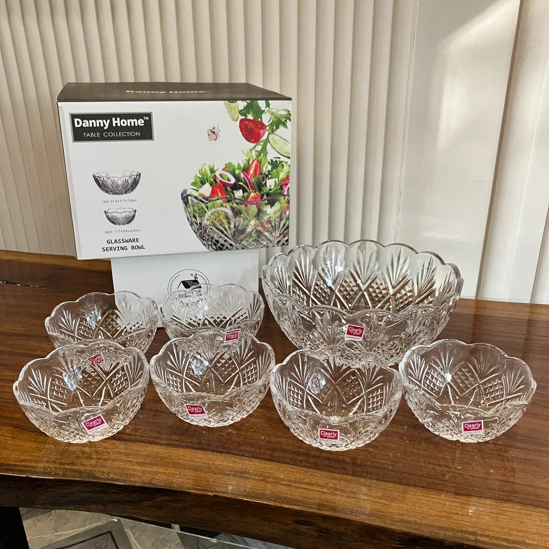Danny Home Glass Salad Bowl Set 7 Pieces at Zubaidas Homestore