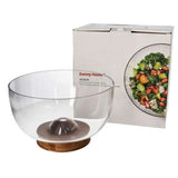 Danny Home Glass Salad Bowl With Wooden Base 23.5cm at Zubaidas Homestore
