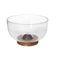 Danny Home Glass Salad Bowl With Wooden Base 23.5cm at Zubaidas Homestore Pakistan