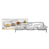 Danny Home Glass Serving Bowl With Black Stand 4 Piece Set at Zubaidas Homestore 