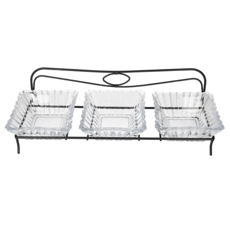 Danny Home Glass Serving Bowl With Black Stand 4 Piece Set at Zubaidas Homestore Pakistan