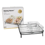 Danny Home Glass Serving Bowl With Black Stand 5 Piece Set at Zubaidas Homestore 