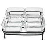 Danny Home Glass Serving Bowl With Black Stand 5 Piece Set at Zubaidas Homestore Pakistan