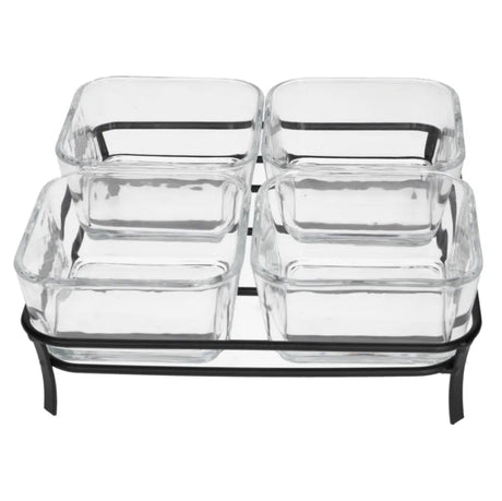Danny Home Glass Serving Bowl With Black Stand 5 Piece Set at Zubaidas Homestore Pakistan