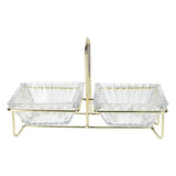 Danny Home Glass Serving Bowl With Golden Stand 3 Piece Set at Zubaidas Homestore Pakistan