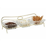Danny Home Glass Serving Bowl With Golden Stand 4 Piece Set at Zubaidas Homestore 