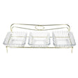 Danny Home Glass Serving Bowl With Golden Stand 4 Piece Set at Zubaidas Homestore Pakistan