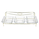 Danny Home Glass Serving Bowl With Golden Stand 4 Piece Set at Zubaidas Homestore Pakistan