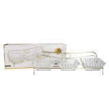 Danny Home Glass Serving Bowl With Golden Stand 4 Piece Set at Zubaidas Homestore. Most Trusted Homestore in Pakistan