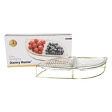 Danny Home Glass Serving Bowl with Stand 3 Pieces Set at Zubaidas Homestore