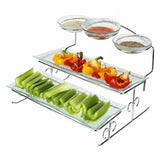 Danny Home Glass Serving Tray with Stand 36cm at Zubaidas Homestore 