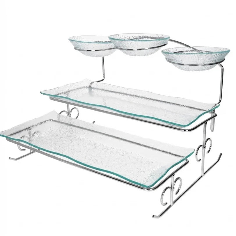 Danny Home Glass Serving Tray with Stand 36cm at Zubaidas Homestore Pakistan