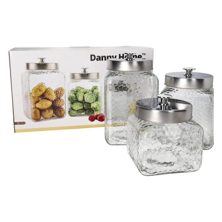 Danny Home Glass Storage Pickle Jar 3 Pieces Set at Zubaidas Homestore 