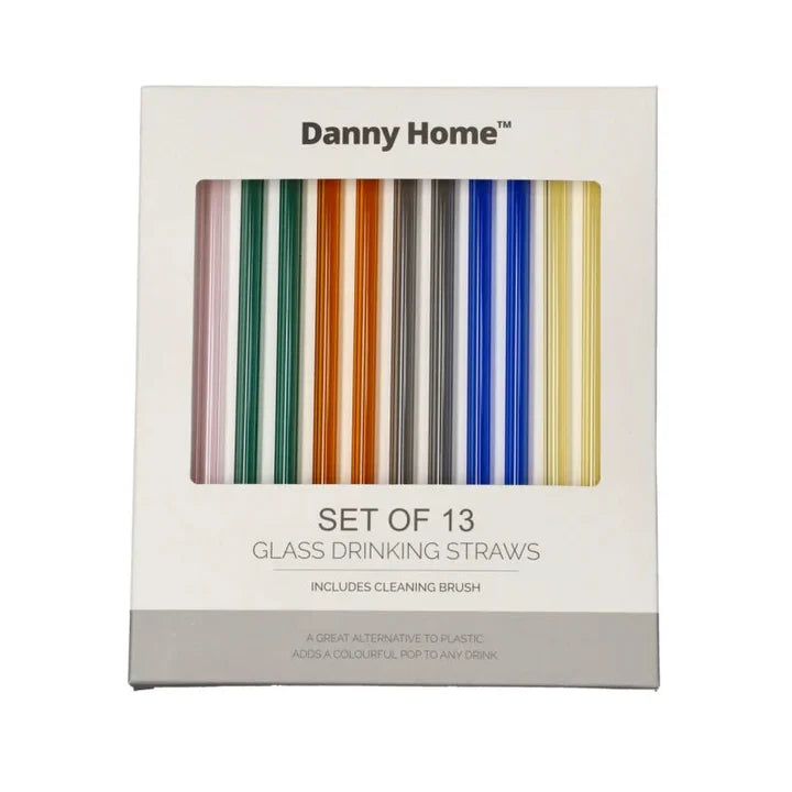 Danny Home Glass Straw Reusable 13 Pieces Set at Zubaidas Homestore
