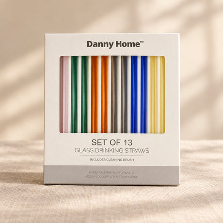 Danny Home Glass Straw Reusable 13 Pieces Set at Zubaidas Homestore