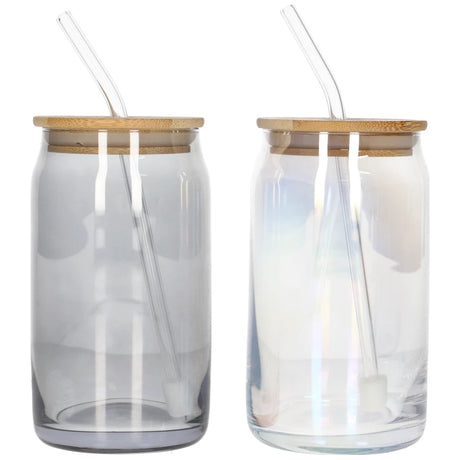 Danny Home Glass Tumbler with Straw 2 Pieces Set 500ml at Zubaidas Homestore Pakistan
