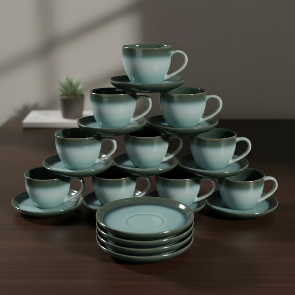 Danny Home Glazed Ceramic Cup and Saucer 12 Pieces at Zubaidas Homestore Pakistan