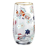 Danny Home Gold Rim Floral Tall Glass 4 Pieces Set 410ml at Zubaidas Homestore. Best Online Homestore in Pakistan