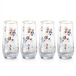 Danny Home Gold Rim Floral Tall Glass 4 Pieces Set 560ml at Zubaidas Homestore Pakistan