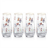 Danny Home Gold Rim Floral Tall Glass 4 Pieces Set 560ml at Zubaidas Homestore Pakistan