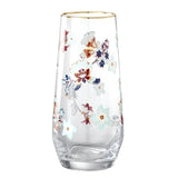 Danny Home Gold Rim Floral Tall Glass 4 Pieces Set 560ml at Zubaidas Homestore. Most Trusted Homestore in Pakistan