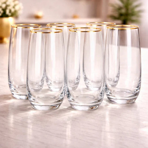 Danny Home Gold Rim Glass 6 Pieces Set 410ml at Zubaidas Homestore 