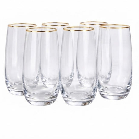 Danny Home Gold Rim Glass 6 Pieces Set 410ml at Zubaidas Homestore Pakistan
