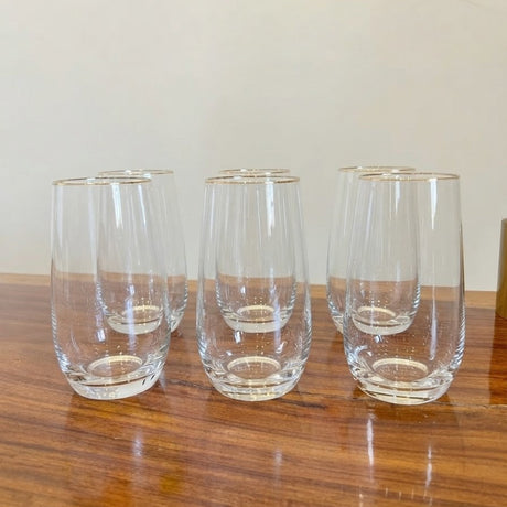 Danny Home Gold Rim Glass 6 Pieces Set 550ml at Zubaidas Homestore Pakistan