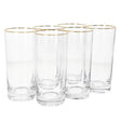 Danny Home Gold Rim Long Glass 6 Pieces Set 460ml at Zubaidas Homestore 