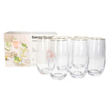 Danny Home Gold Rim Long Glass 6 Pieces Set 490ml at Zubaidas Homestore