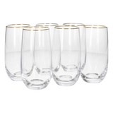 Danny Home Gold Rim Long Glass 6 Pieces Set 490ml at Zubaidas Homestore Pakistan